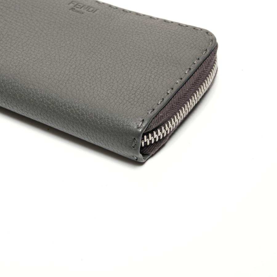 FENDI セレリア　シルバーグレー レザー 長財布　美品 FENDI（フェンディ） 長財布 セレリア レザー グレー【中古】 : NUIR