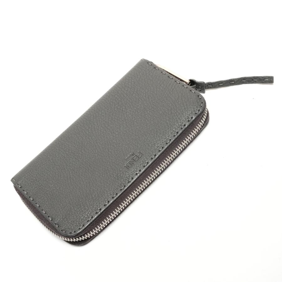 FENDI セレリア　シルバーグレー レザー 長財布　美品 FENDI（フェンディ） 長財布 セレリア レザー グレー【中古】 : NUIR