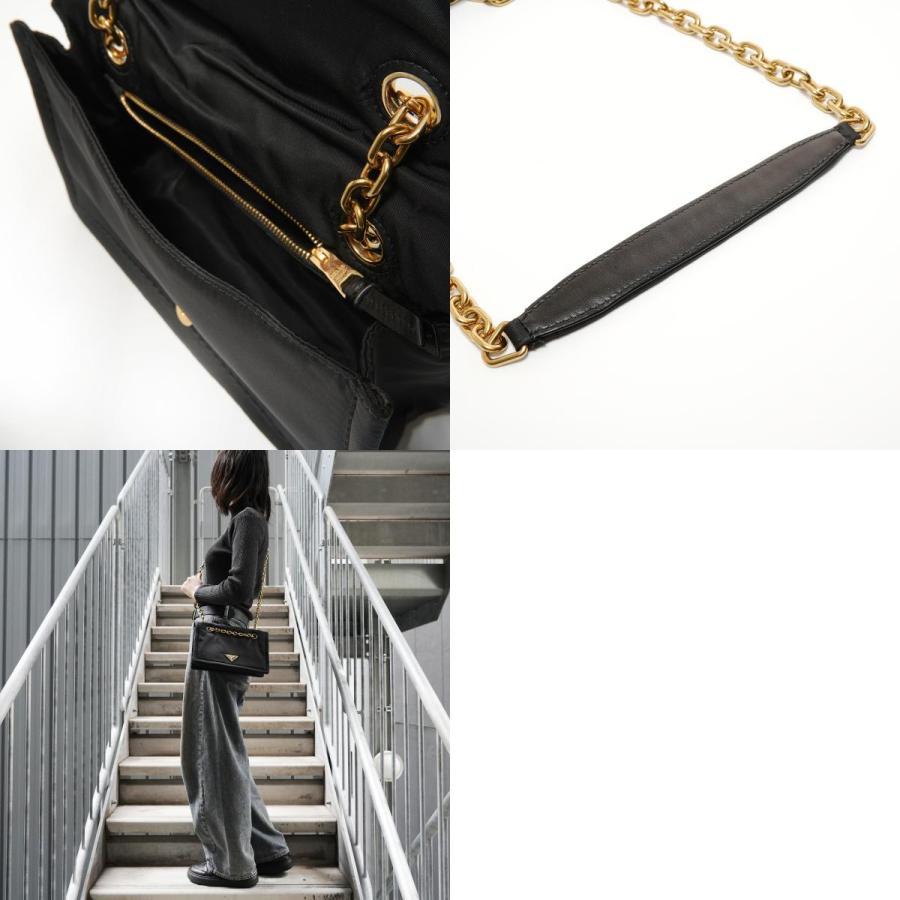 PRADA（プラダ） ショルダーバッグ ナイロン チェーン ブラック【中古