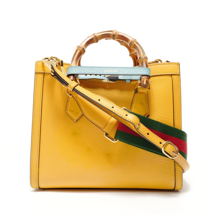3way バッグ グッチ GUCCI ハンドバッグ ダイアナ スモール バンブー 3way イエロー
