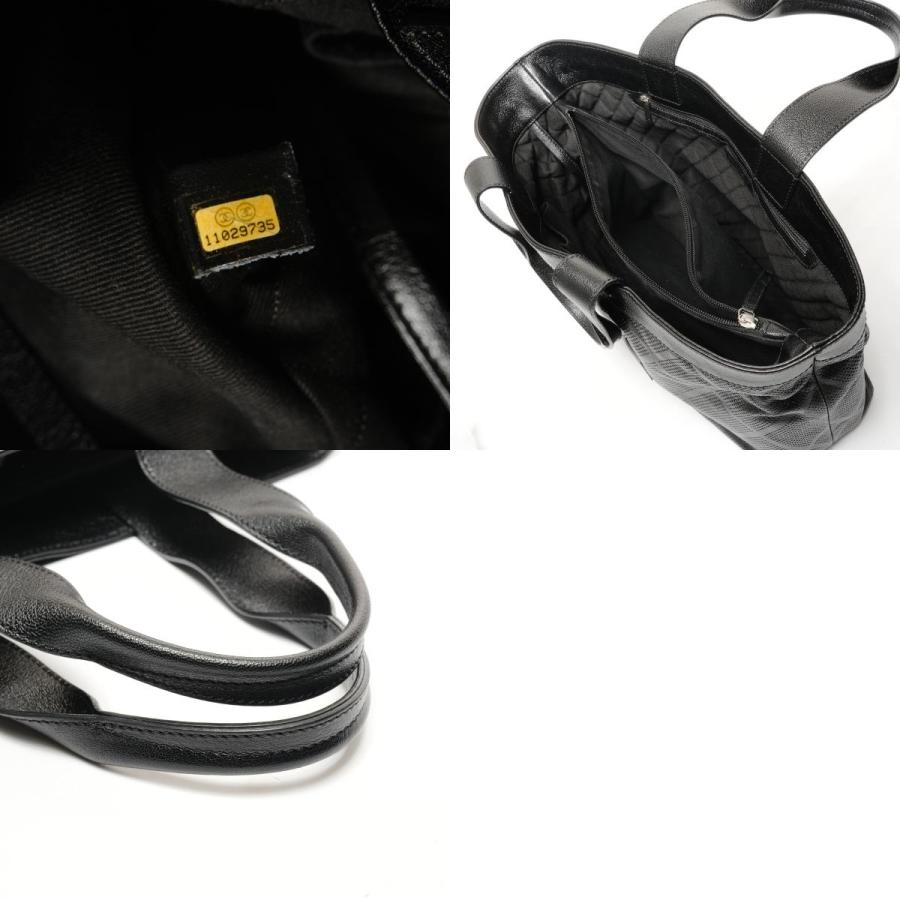 シャネル CHANEL トートバッグ パンチング デカココマーク レザー 11番台 2007-2008 ブラック【中古】_9