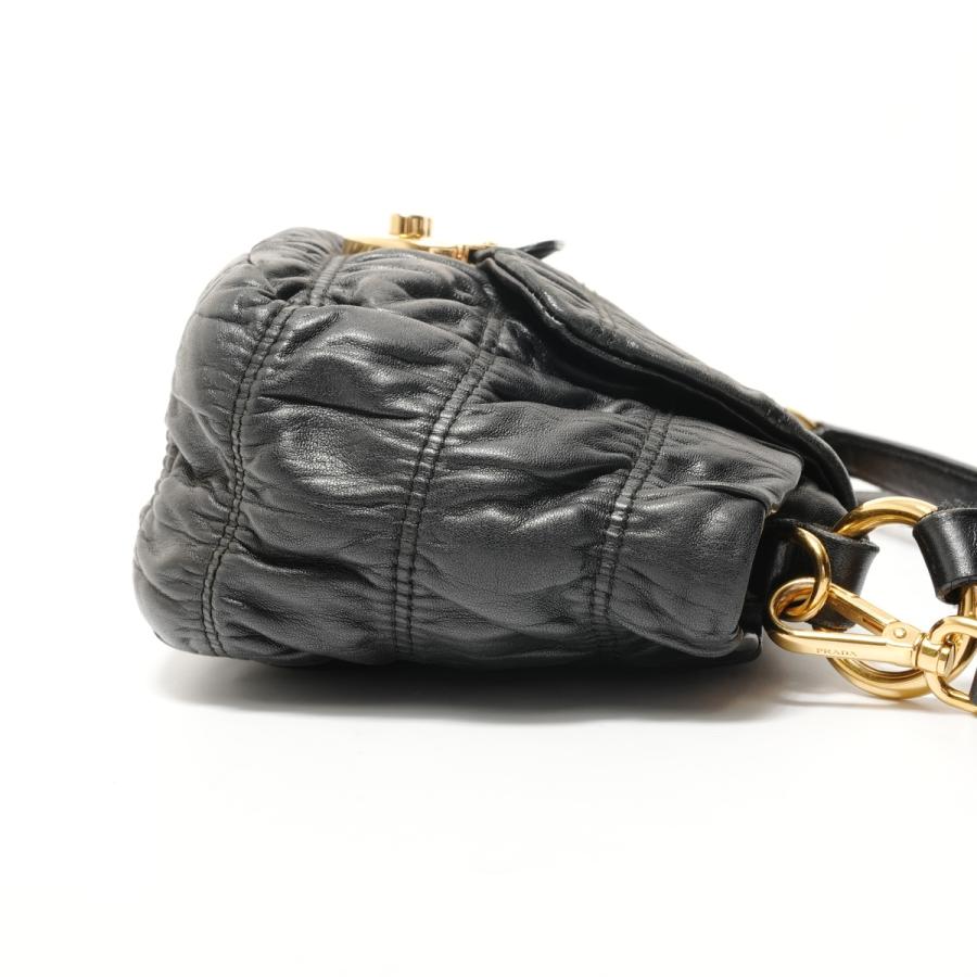 PRADA（プラダ） ハンドバッグ ギャザー2WAY レザー ブラック【中古