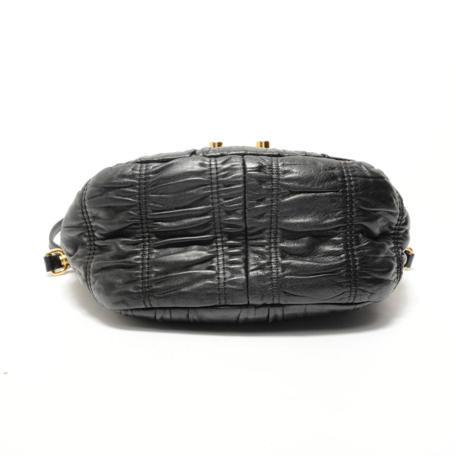 PRADA（プラダ） ハンドバッグ ギャザー2WAY レザー ブラック【中古