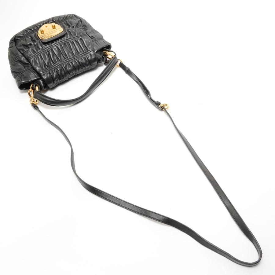 PRADA（プラダ） ハンドバッグ ギャザー2WAY レザー ブラック【中古