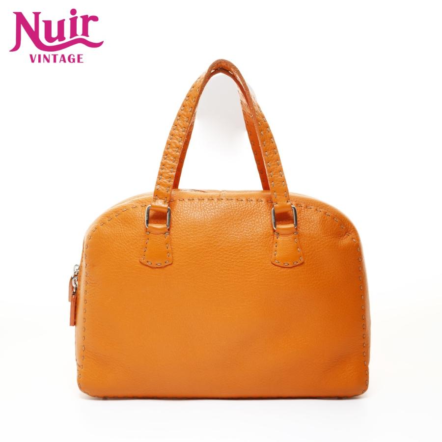FENDI オレンジハンドバッグ FENDI（フェンディ） ハンドバッグ レザー セレリア オレンジ【中古