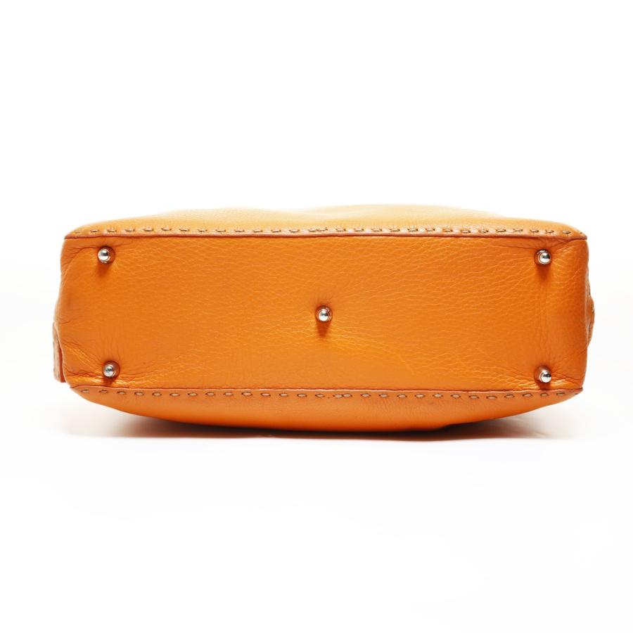 FENDI オレンジハンドバッグ FENDI（フェンディ） ハンドバッグ レザー セレリア オレンジ【中古