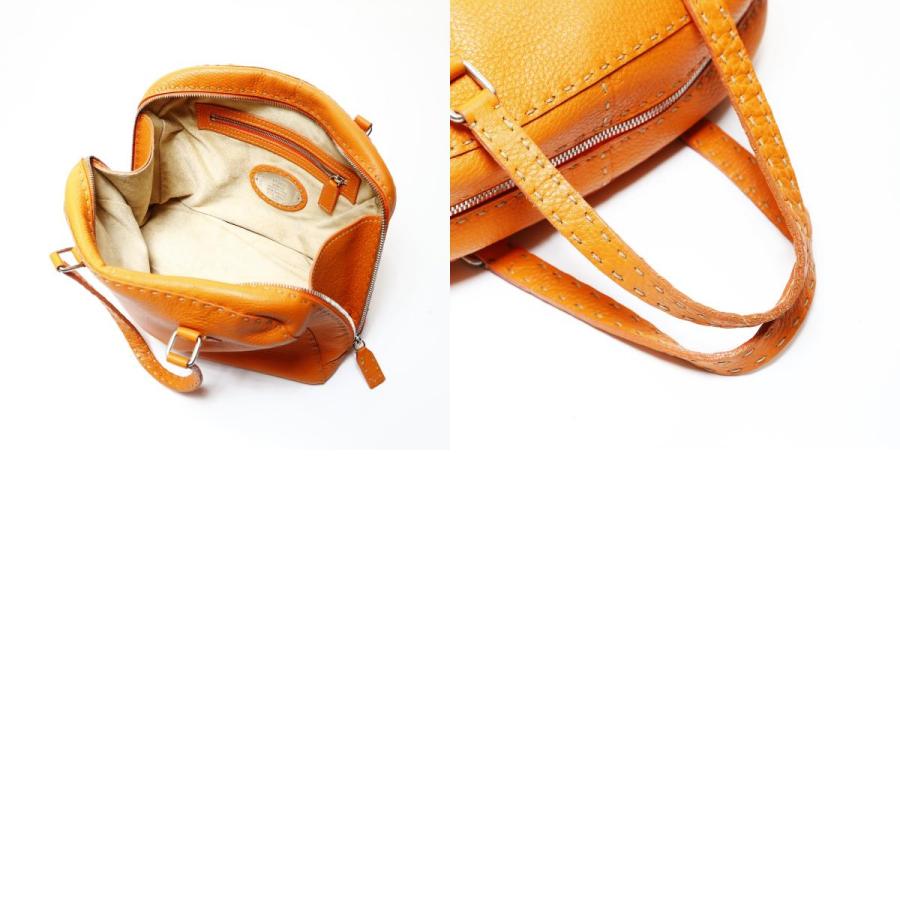 FENDI（フェンディ） ハンドバッグ レザー セレリア オレンジ【中古
