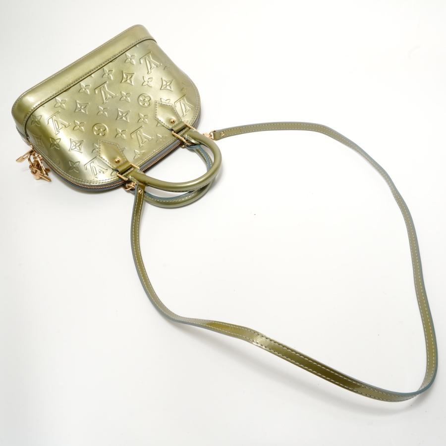 ルイ・ヴィトン LOUIS VUITTON ハンドバッグ アルマBB モノグラム ヴェルニ 2011年製 グリーン【中古】_7