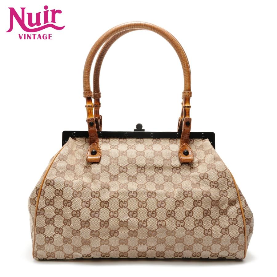 GUCCI（グッチ） ハンドバッグ GGキャンバス バンブーハンドル がま口