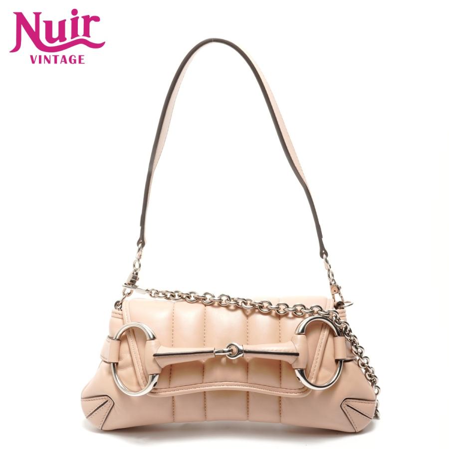 GUCCI（グッチ） ショルダーバッグ ホースビット レザー ピンク【中古