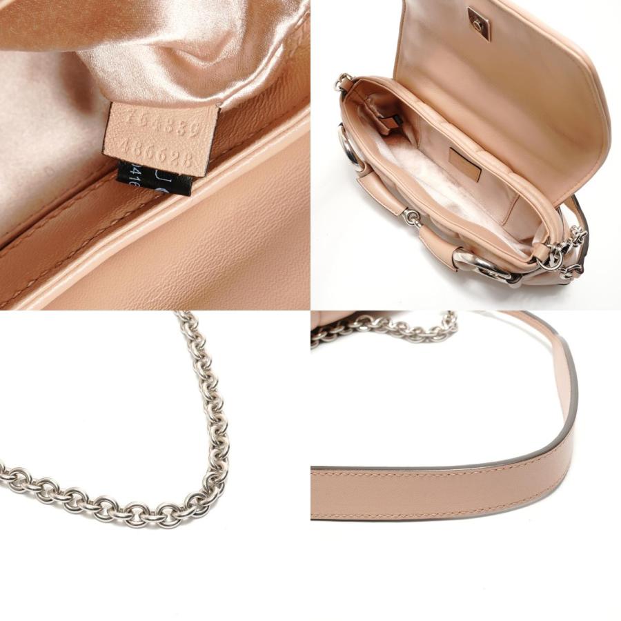 GUCCI（グッチ） ショルダーバッグ ホースビット レザー ピンク【中古