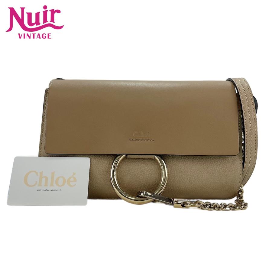 クロエ Chloe FAYE フェイ ショルダーバッグ バッグ レザー ベージュ系 
