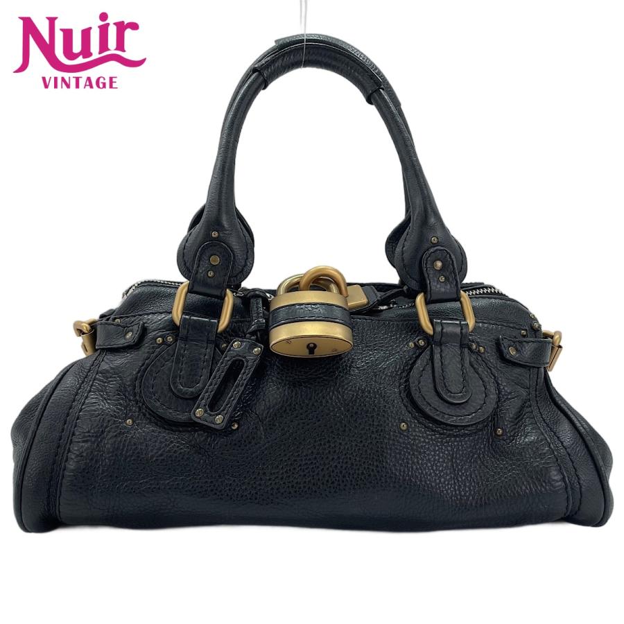 Chloé パディントン ブラック ハンドバッグ 中古品 Chloe（クロエ） ハンドバッグ レザー パディントン ブラック【中古