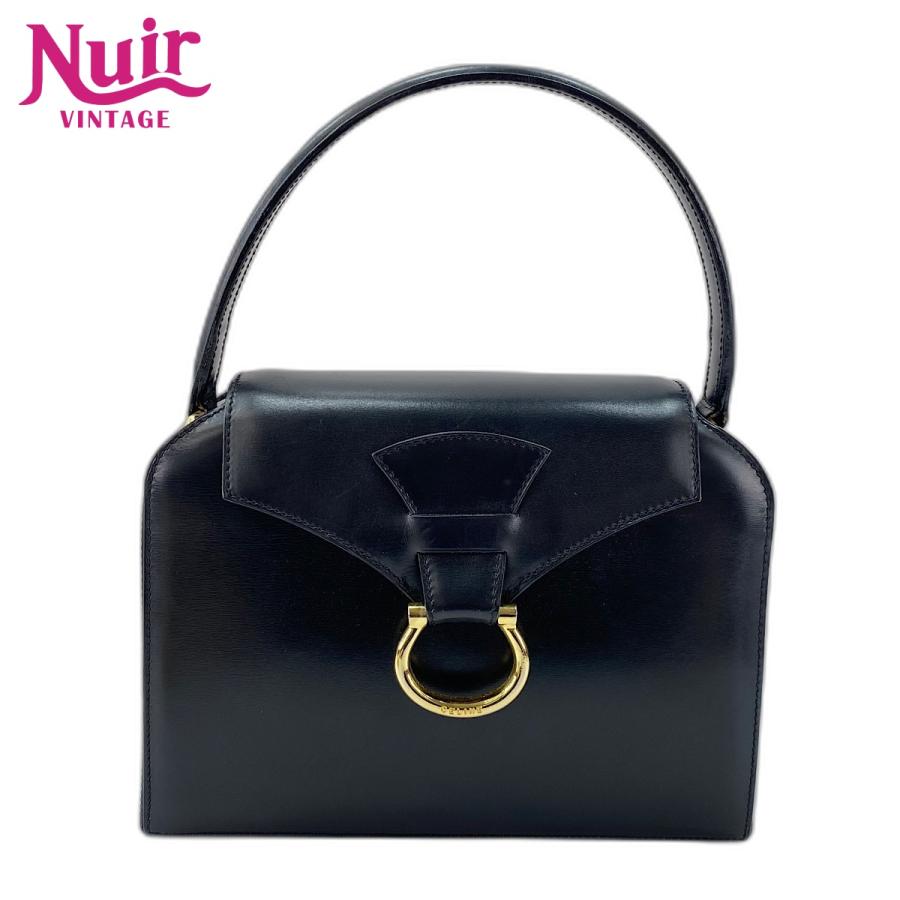 希少　CELINE セリーヌ ガンチーニバッグ ブラック CELINE（セリーヌ） ハンドバッグ ガンチーニ ブラック【中古】 : NUIR