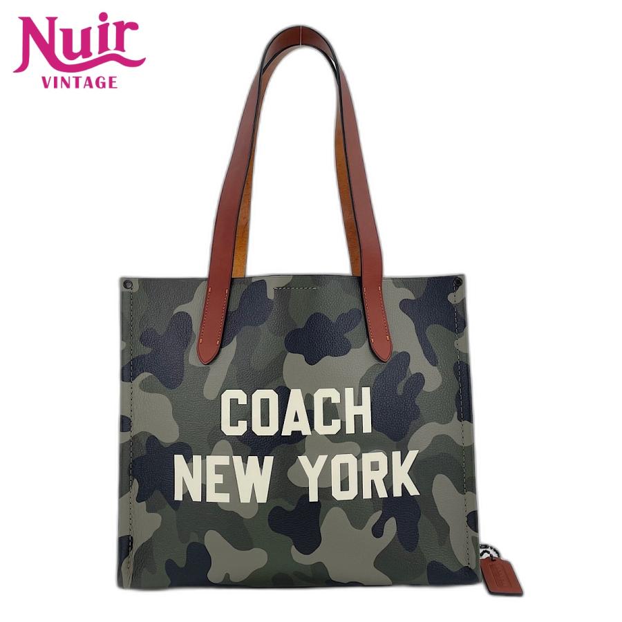 コーチ COACH リレートートバッグ34・カモプリント アンド コーチグラフィック 34 カモフラージュ トートバッグ レザー【中古】 COACH（コーチ） トートバッグ リレートートバッグ34・カモプリント
