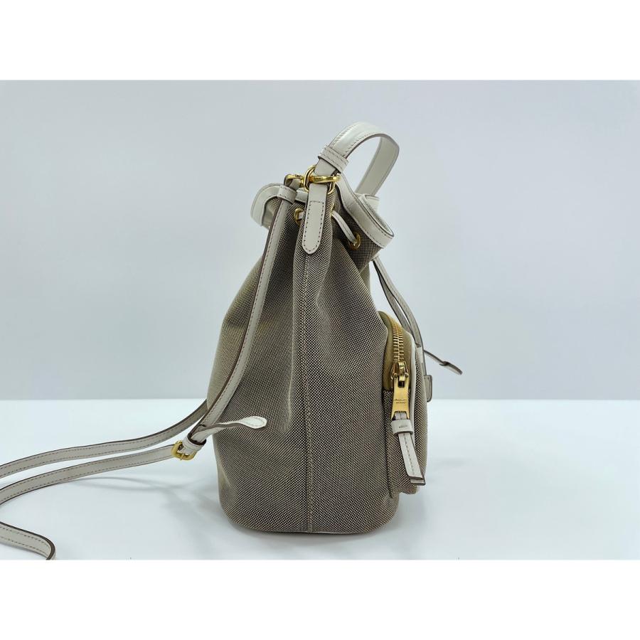 PRADA（プラダ） ショルダーバッグ 巾着 キャンバス ベージュ【中古 