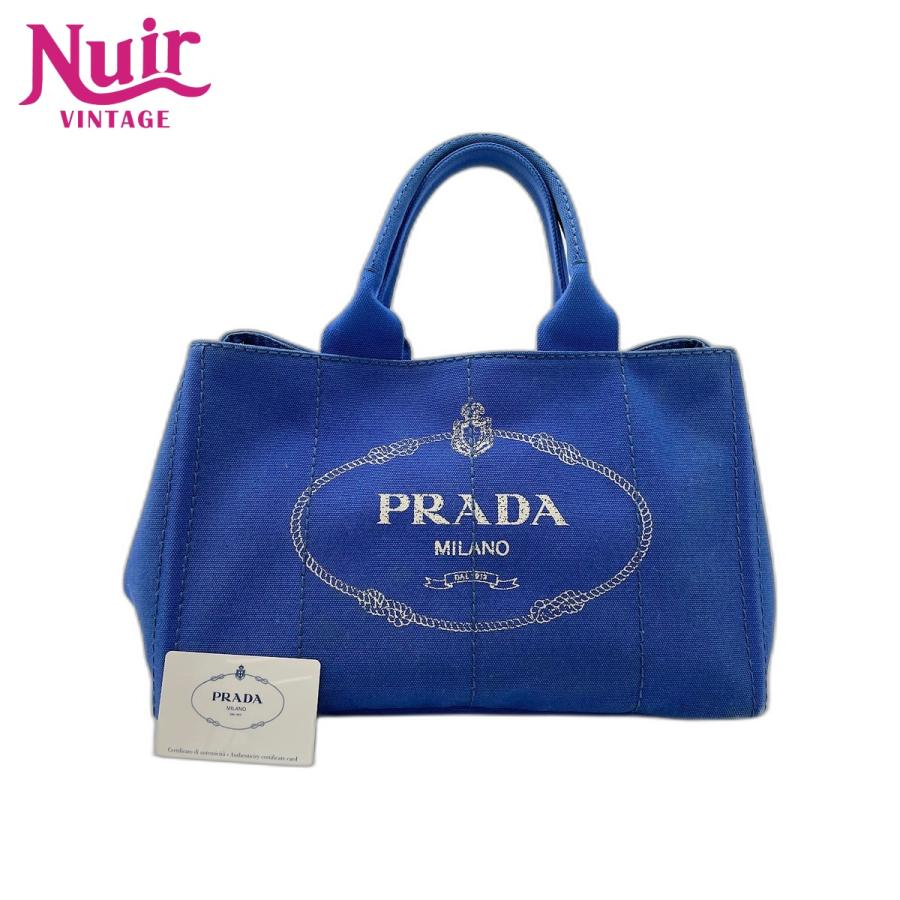 PRADA カナパ ハンドバッグ ブルー PRADA（プラダ） ハンドバッグ カナパ キャンバス ブルー【中古