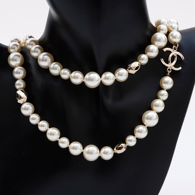 CHANEL シャネル ネックレス パール ココマーク 2連 B17P CHANEL シャネル ネックレス パール ココマーク 2連 B17P