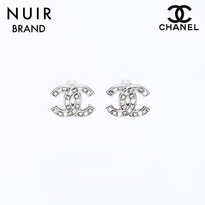【正規品】CHANEL シャネル ココマーク ラインストーン ピアス 片方のみ 正規品］CHANEL ココマーク ピアス片方ラインストーン シルバー系