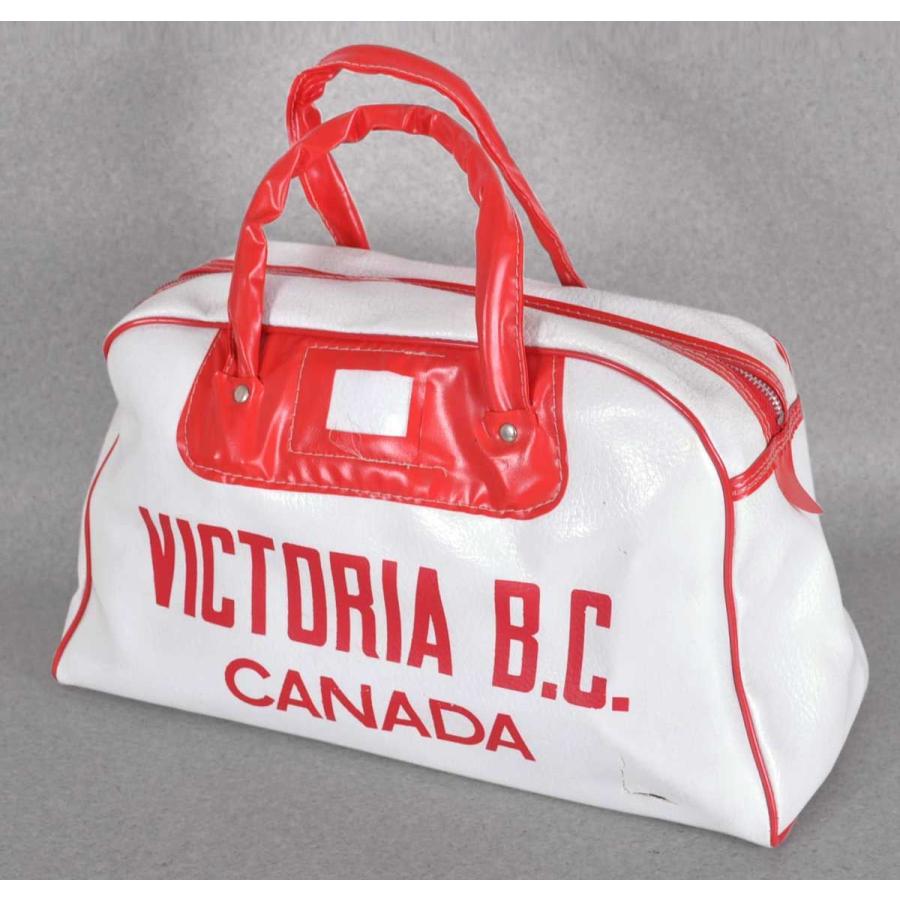 SALE ヴィンテージ 1970年代 CANADA VICTORIA B.C. おすすめ特集 スポーツバッグ 76％以上節約 ブリティッシュコロンビア州 カナダ ボストンバッグ スーベニア ホワイト×レッド
