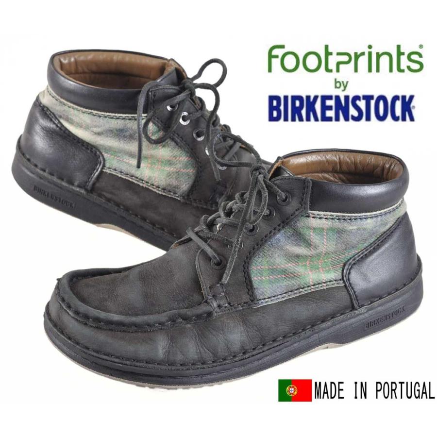 BIRKENSTOCK ビルケンシュトック / FOOTPRINTS / OSAKA オオサカ / モックトゥ アンクルブーツ / ブラック×チェック ヌバックレザー / EUR41 JPN26.5cm｜penguintripper2