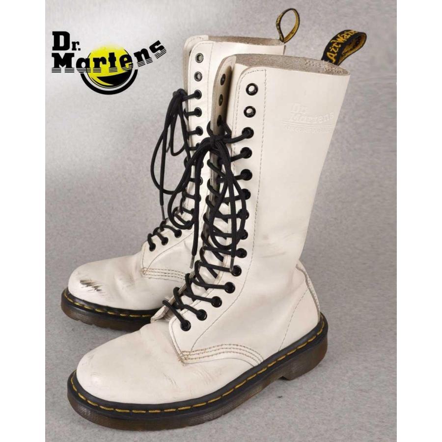 Dr.Martens ドクターマーチン 14ホール アイボリー UK5 Dr.Martens（ドクターマーチン） 14ホールブーツ ホワイト レザー UK5