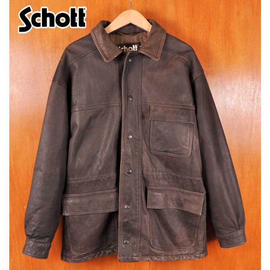 Usa製 Schott ショット オイルドレザーコート ダークブラウン オイルドレザー 40 メンズm相当 古着雑貨ペンギントリッパー2号店 通販 Yahoo ショッピング