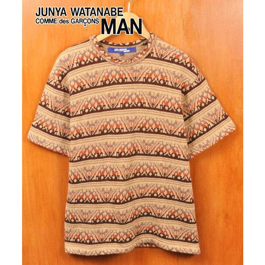 美品 コムデギャルソン JUNYA WATANABE COMME des GARCONS ニット セーター ウール ボーダー トップス メンズ Sブラック COMME des GARCONS（コムデギャルソン） 日本製 JUNYA WATANABE MAN