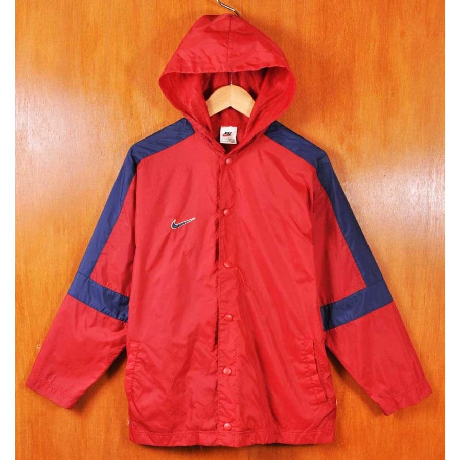【1990s】NIKE ナイキ ビンテージ フード付ナイロンブルゾン　ジャケット NIKE（ナイキ） ヴィンテージ 1990年代 フード付 フロントスナップ