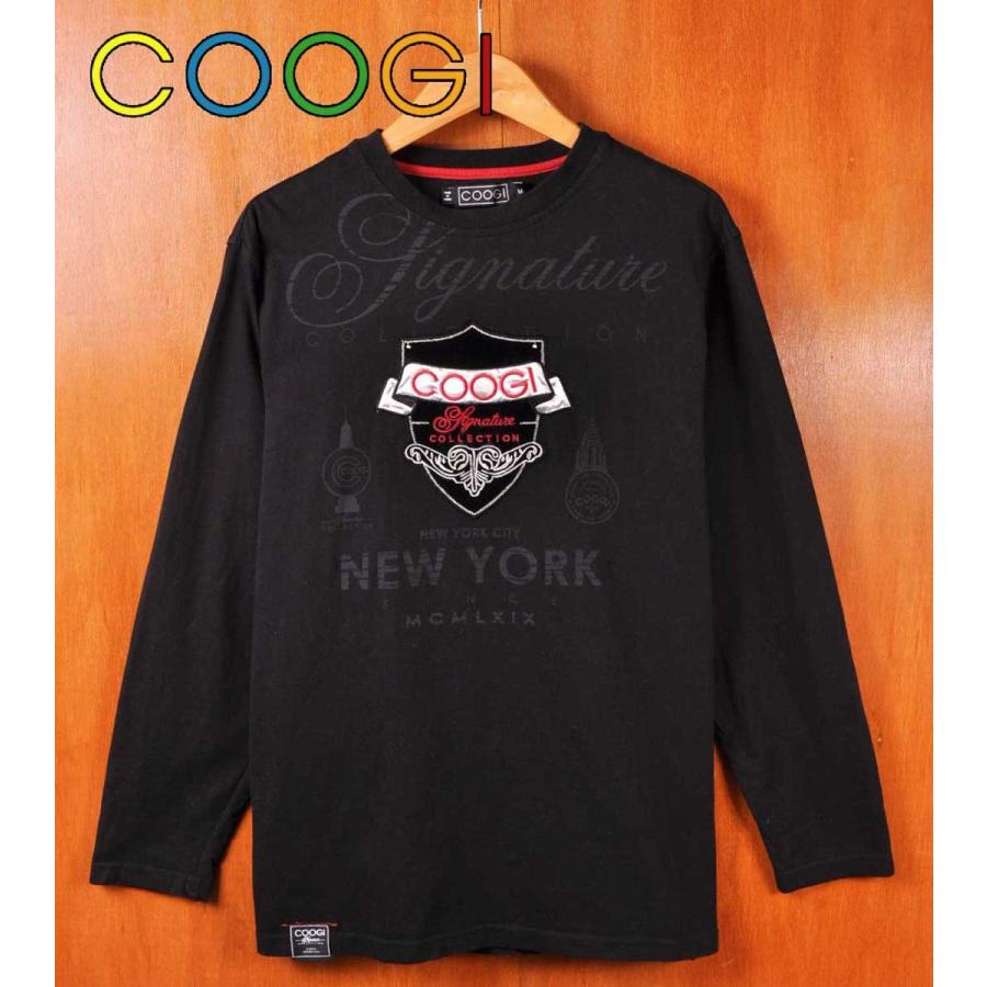 COOGI クージー 長袖Tシャツ ロンT ブラック エンブレム メンズM 