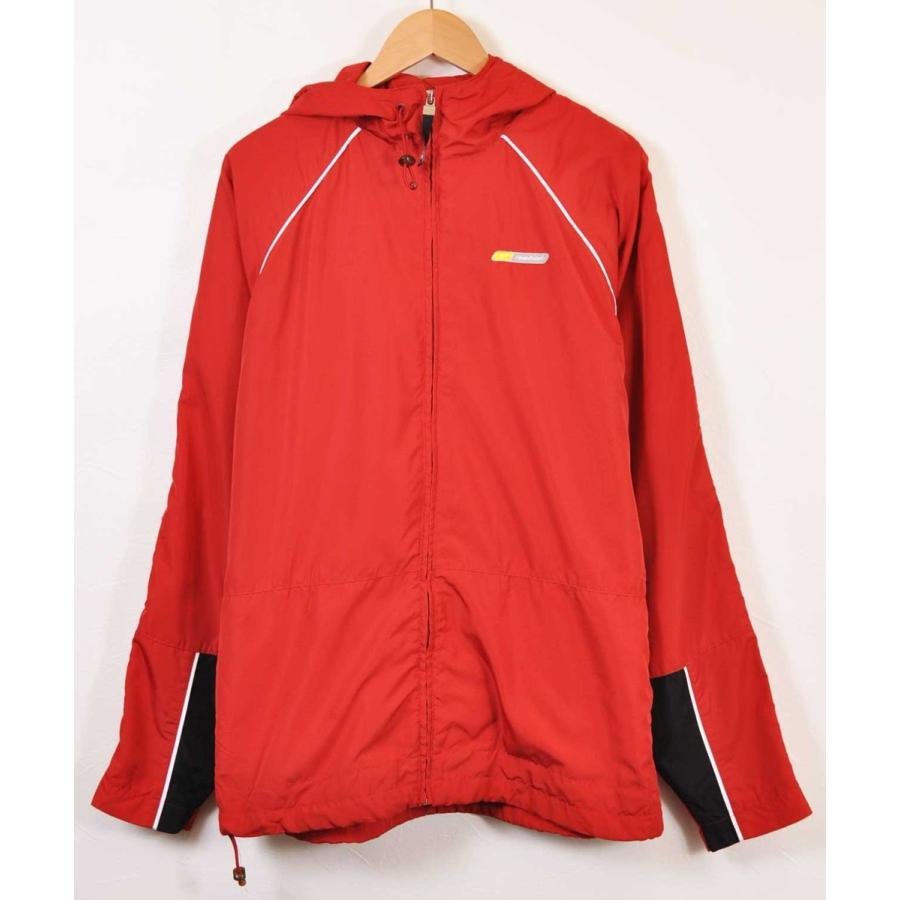 Reebok フード付き ジャケット M 美品 Reebok（リーボック） フード付き ナイロンジャケット レッド メンズM