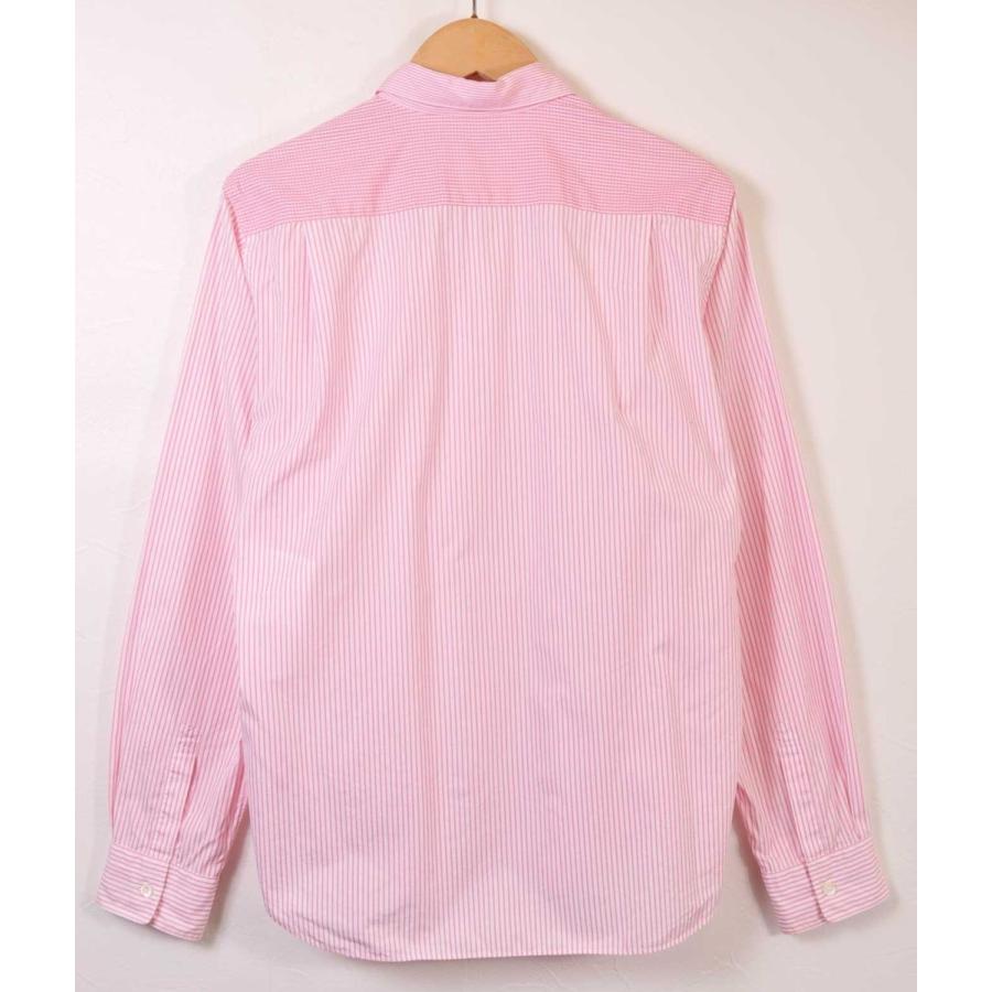 コムデギャルソンオムプリュス ストライプシャツ 長ワッペン コットン