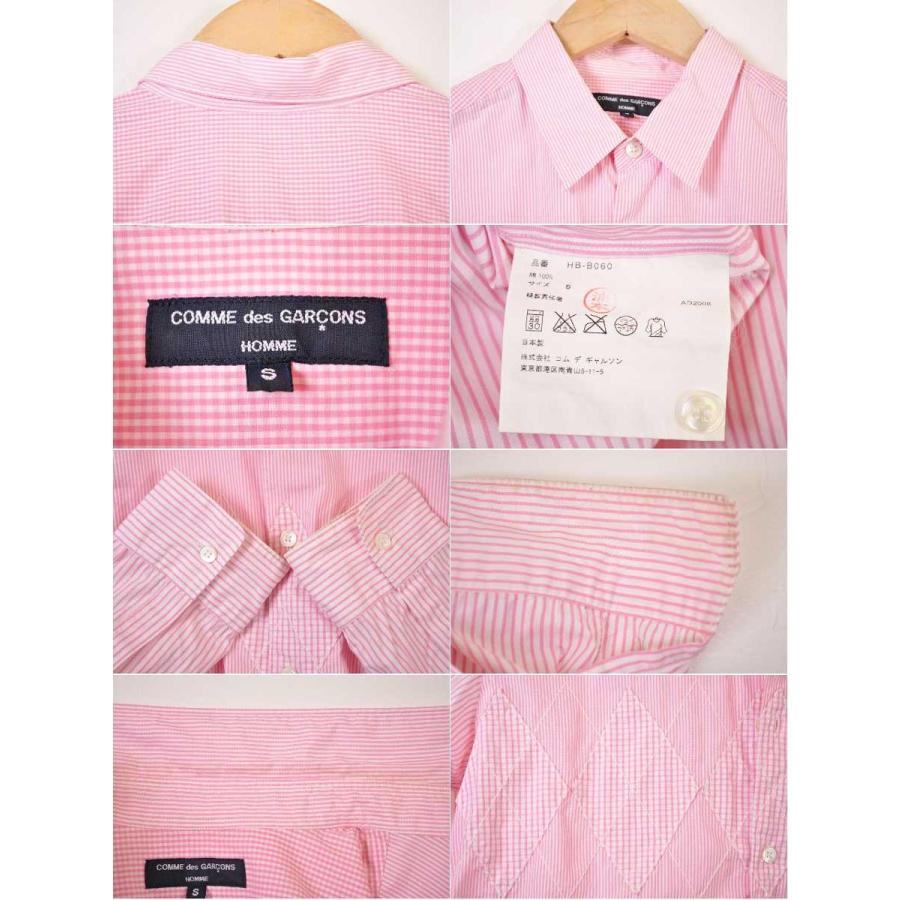 コムデギャルソンオムプリュス ストライプシャツ 長ワッペン コットン