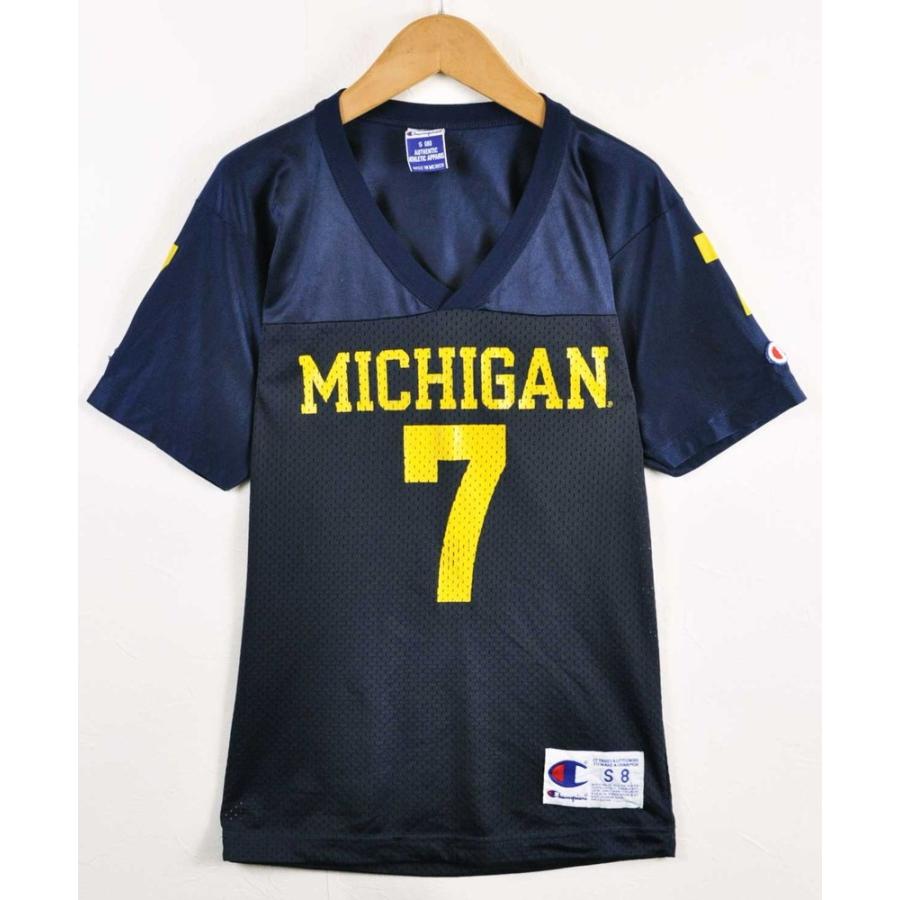 激安先着 Champion チャンピオン ミシガン大学 カレッジ フットボールシャツ ユニフォーム レディースs相当 Materialworldblog Com