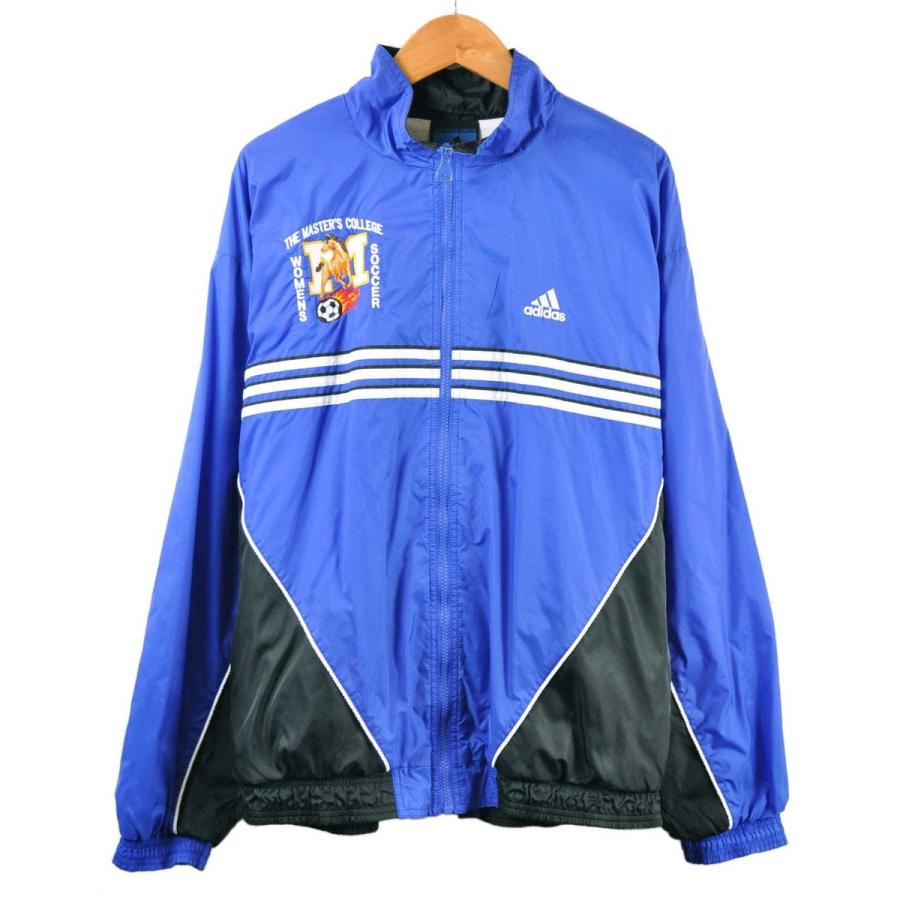 adidas ビッグサイズ サッカーチーム ナイロンジャケット ブルー adidas ビッグサイズ サッカーチーム ナイロンジャケット ブルー