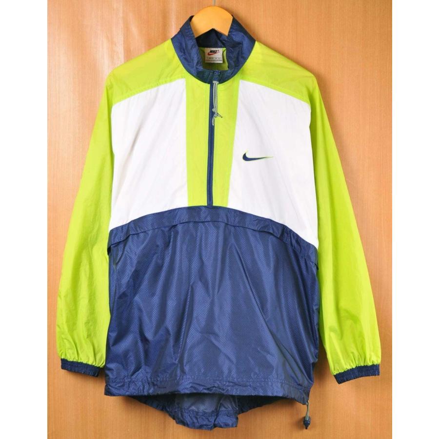 NIKE ヴィンテージ 90年代 ハーフジップ ナイロンジャケット ネイビー  