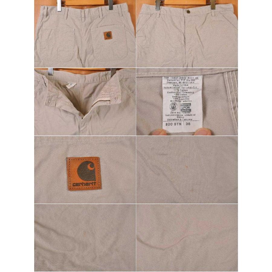 USA製 Carhartt カーハート ショートワークパンツ ハーフパンツ ライトベージュ W36相当｜penguintripper2｜03