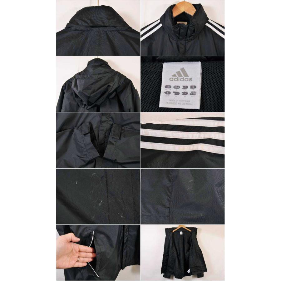 adidas（アディダス） ナイロンジャケット ブラック×ホワイト 袖ライン