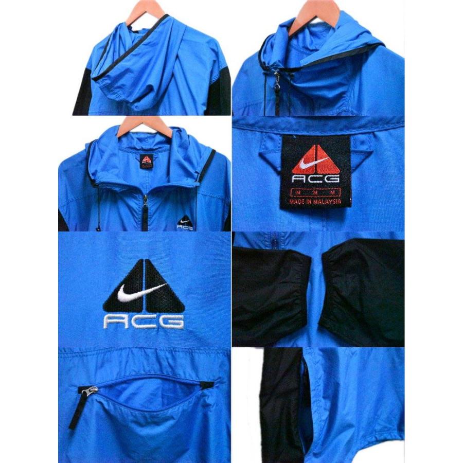 【海外古着】NIKE ACG ナイキ ナイロンジャケット　XL 90s 98年製 NIKE ACG Logo Nylon Jacket 生成り灰 L 90s ナイキ