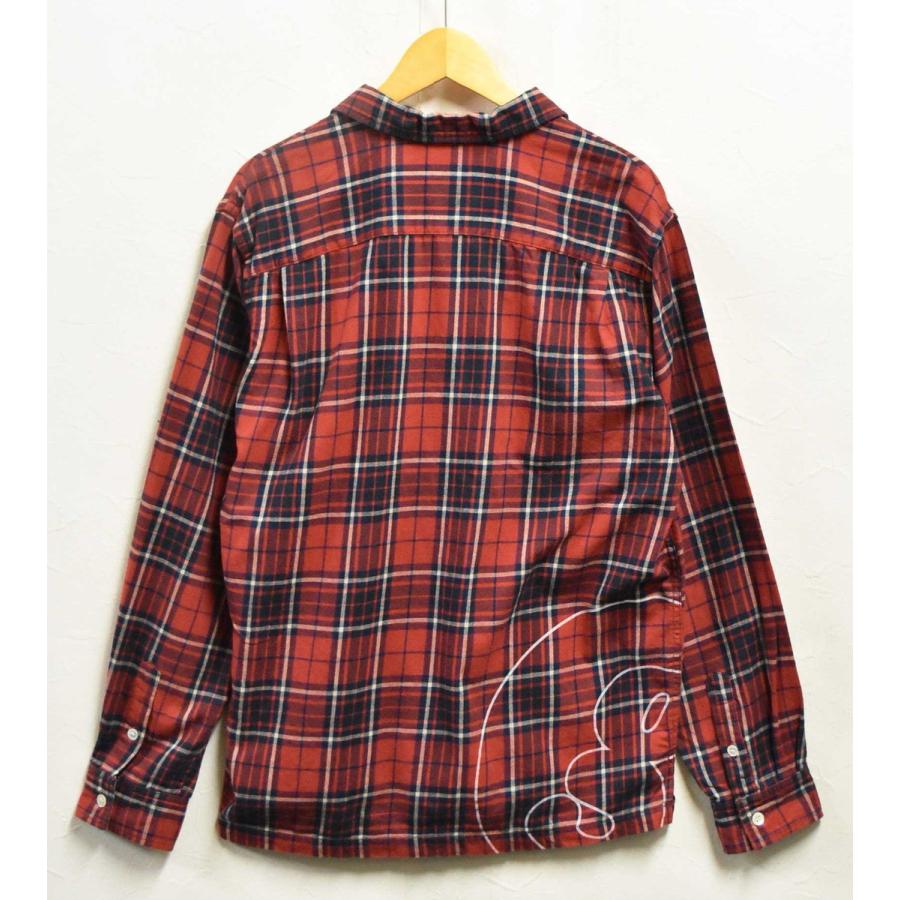 GOODENOUGH（グッドイナフ） 裏原 開襟 フランネルシャツ 長袖 レッド