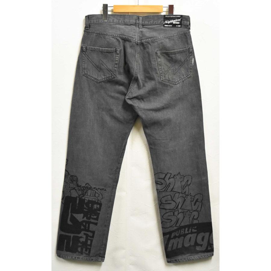 Neighborhood old パンツ ダブルニー M 黒 綿100 デニムパンツ RIGID DENIM DP WIDE PANTS