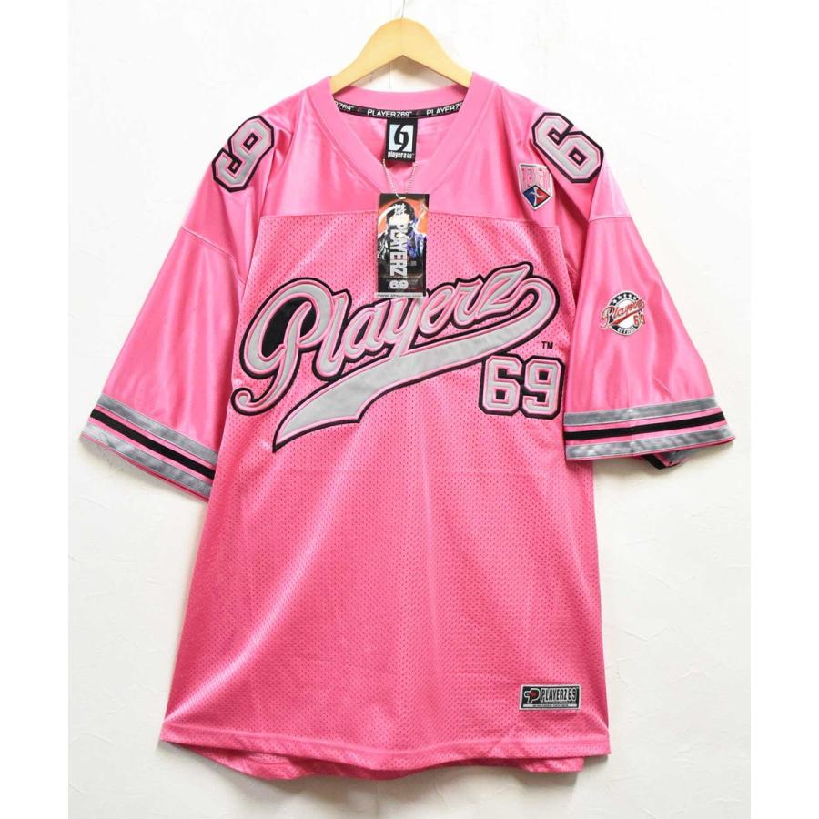 デッド ビッグサイズ KOREA製 プレイヤーズ69 メッシュ フットボールシャツ ナンバリング ピンク XL 新品(39217 :