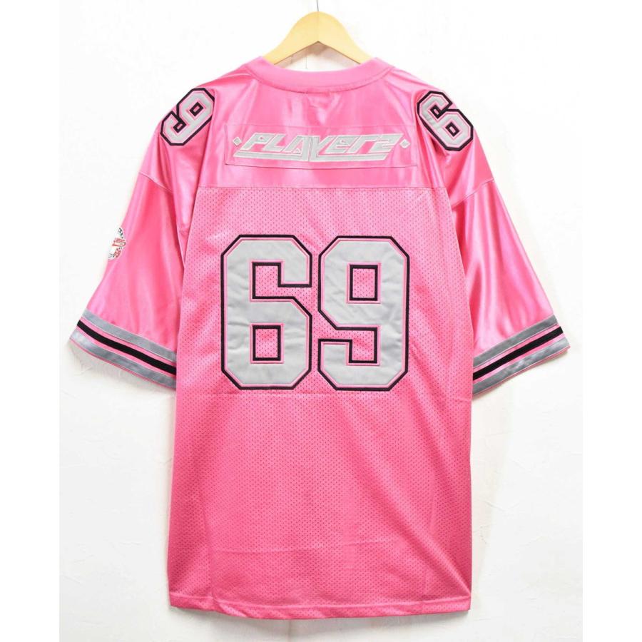 デッド ビッグサイズ KOREA製 プレイヤーズ69 メッシュ フットボールシャツ ナンバリング ピンク XL 新品(39217 :
