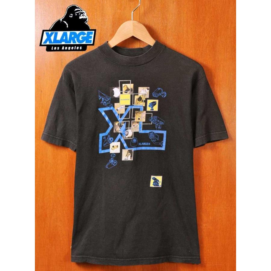 2000年頃 USA製 XLARGE エクストララージ 半袖Tシャツ ブラック 監視 