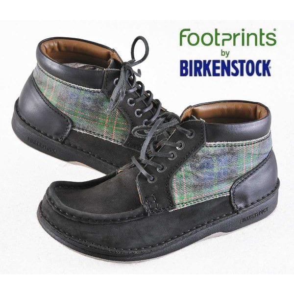 【超目玉】 BIRKENSTOCK ビルケンシュトック FOOTPRINTS フットプリンツ OSAKA オオサカ ブラック×チェック EUR39 25.0cm(10946 その他ブーツ