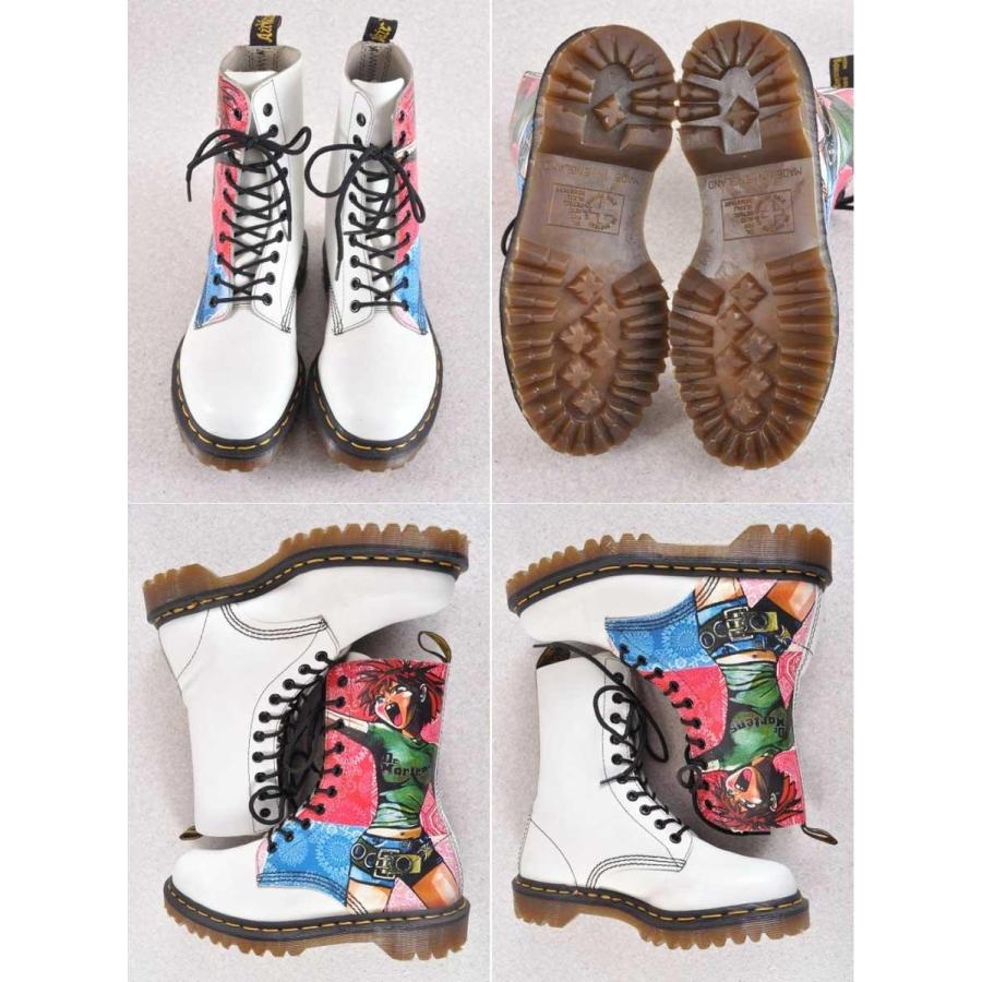 イングランド製 ヴィンテージ Dr.martens ドクターマーチン 10ホールブーツ ジャパニメーション系 アニメ柄 UK5 24.0cm(14075｜penguintripper｜02