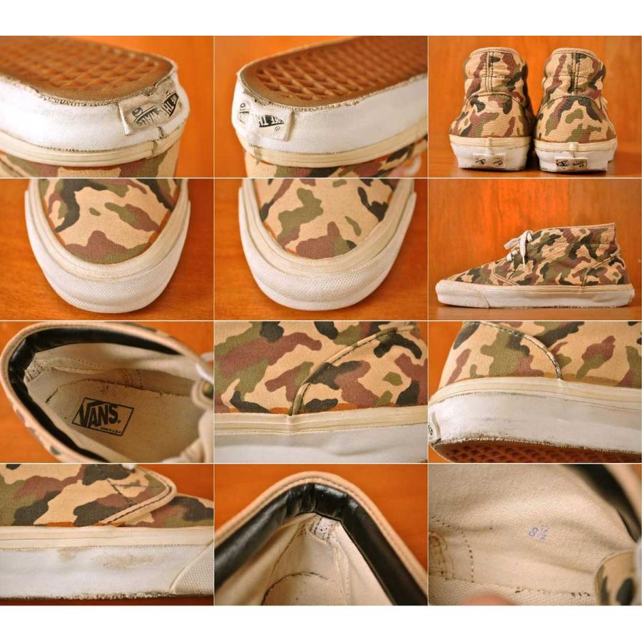 ヴィンテージ 1990年代 USA製 VANS バンズ CHUKKA チャッカ ミッドカットスニーカー ベージュ系迷彩柄 26.5cm(15408 ヴィンテージ 1990年代 USA製 VANS バンズ CHUKKA チャッカ ミッドカットスニーカー ベージュ系迷彩柄 26.5cm(15408