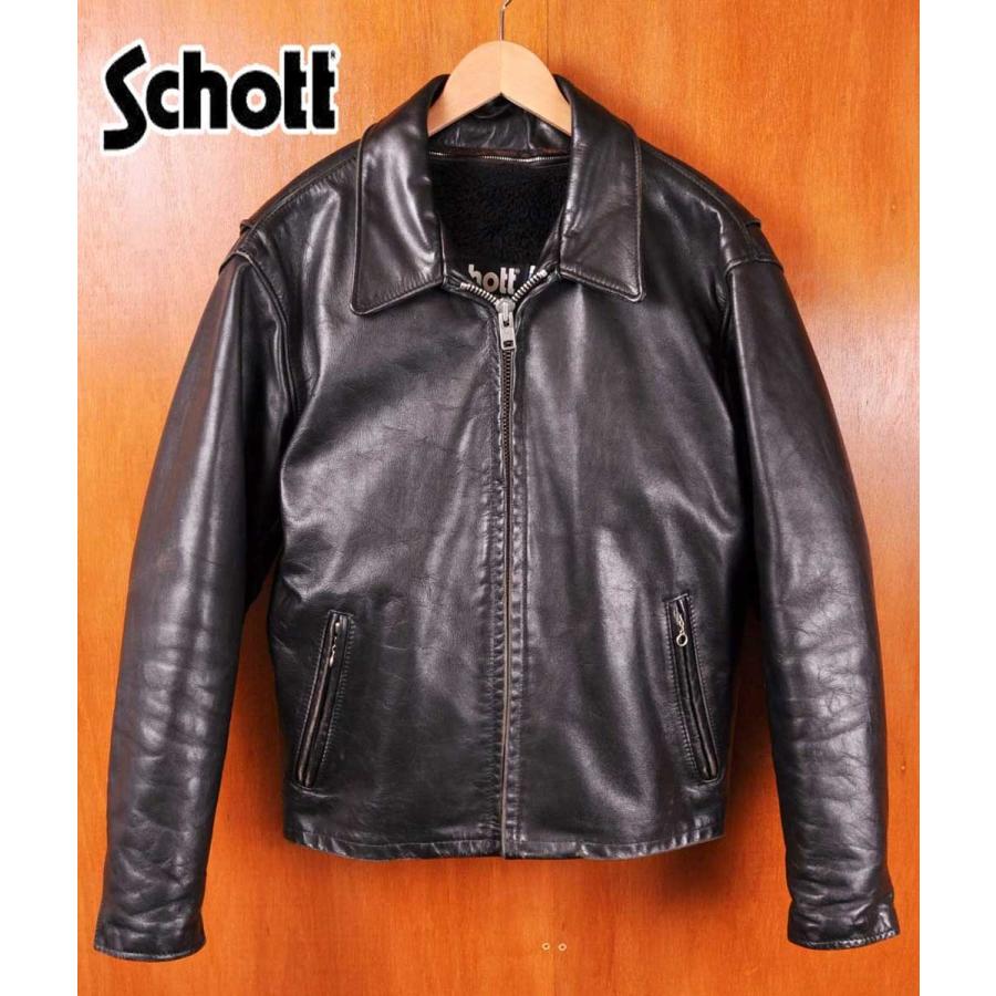 Usa製 Schott ショット 襟付 シングルライダースジャケット Lot 652 レザージャケット ライナーベスト付き ブラック レザー ステアハイド 40 メンズm相当 古着雑貨ペンギントリッパー 通販 Yahoo ショッピング