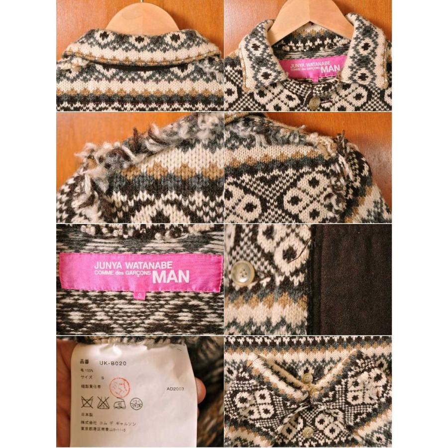ジュンヤワタナベコムデギャルソン ニットカーディガン ジャケット ウール 厚手 COMME des GARCONS（コムデギャルソン） ジュンヤワタナベ マン ホツレ