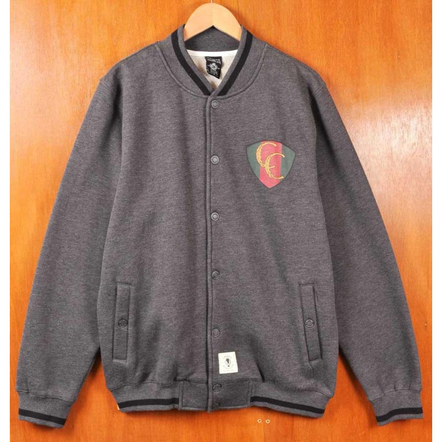 CROOKS & CASTLES スウェットスタジャン フロントスナップスウェット 